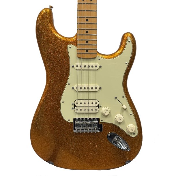 (BRUGT) Fender Mexican Stratocaster Orange Sparkle HSS  2010